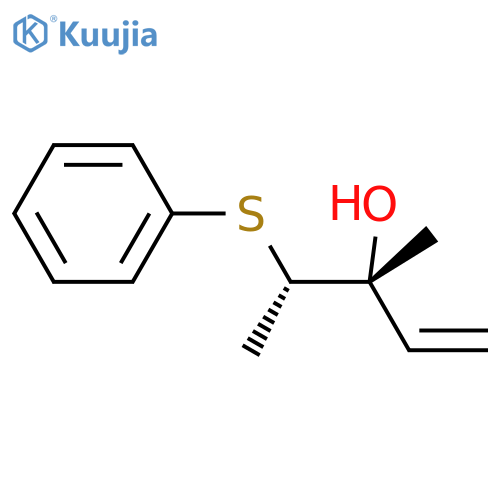 1-Penten-3-ol, 3-methyl-4-(phenylthio)-, (R*,S*)- structure