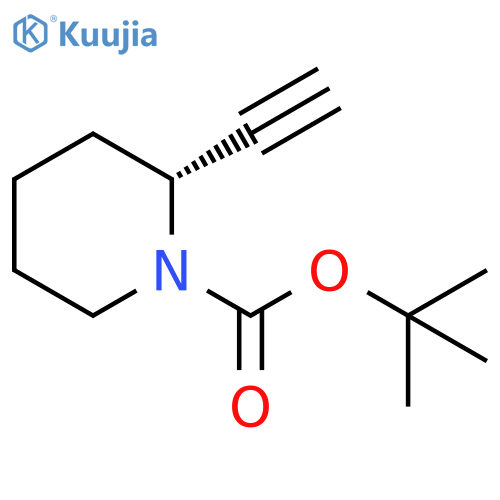 1-Piperidinecarboxylic acid, 2-ethynyl-, 1,1-dimethylethyl ester, (2R)- structure