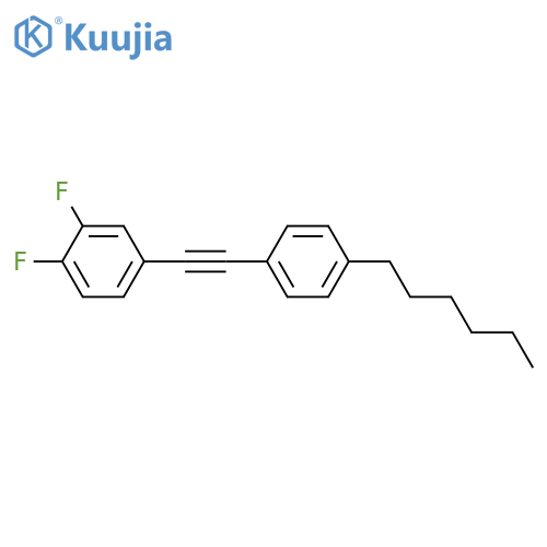Benzene, 1,2-difluoro-4-[(4-hexylphenyl)ethynyl]- structure