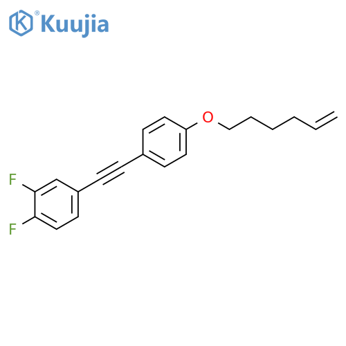 Benzene, 1,2-difluoro-4-[[4-(5-hexenyloxy)phenyl]ethynyl]- structure