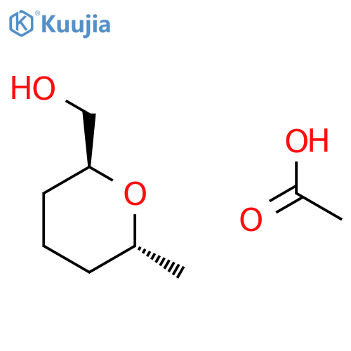2H-Pyran-2-methanol, tetrahydro-6-methyl-, acetate, (2S-trans)- structure