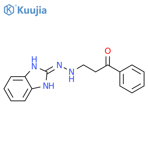 2H-Benzimidazol-2-one, 1,3-dihydro-, (3-oxo-3-phenylpropyl)hydrazone structure