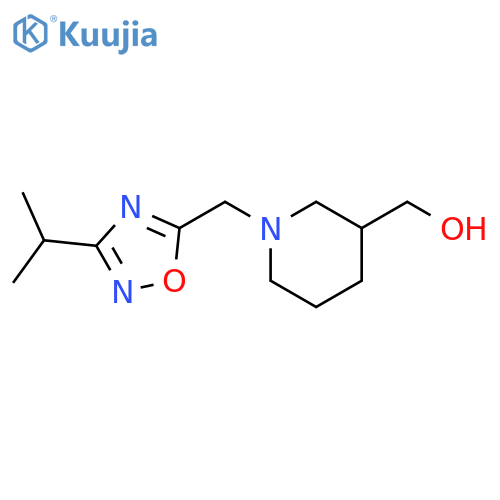 (1-((3-isopropyl-1,2,4-oxadiazol-5-yl)methyl)piperidin-3-yl)methanol structure