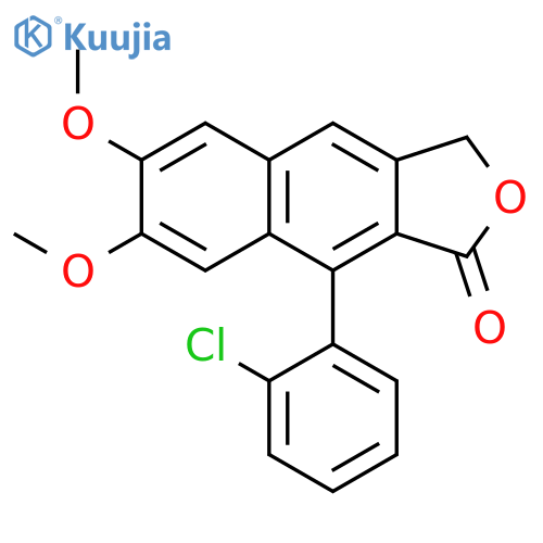 Naphtho[2,3-c]furan-1(3H)-one, 9-(2-chlorophenyl)-6,7-dimethoxy- structure
