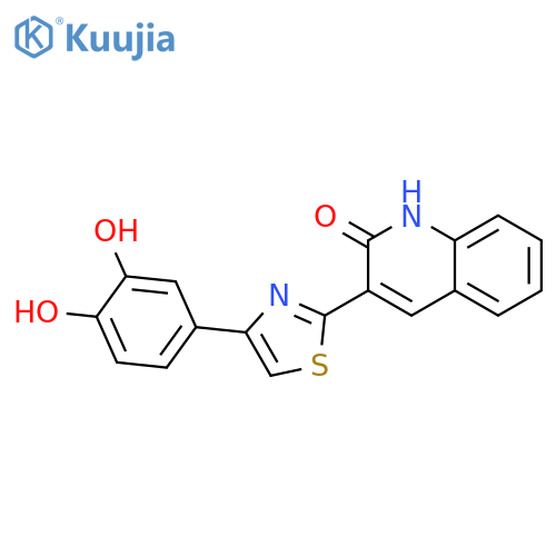 2(1H)-Quinolinone, 3-[4-(3,4-dihydroxyphenyl)-2-thiazolyl]- structure