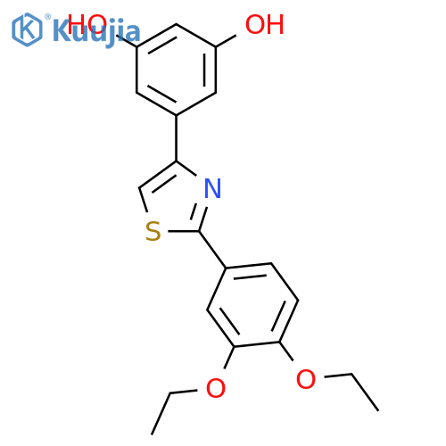 1,3-Benzenediol, 5-[2-(3,4-diethoxyphenyl)-4-thiazolyl]- structure