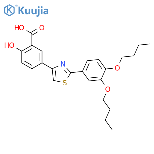 BENZOIC ACID, 5-[2-(3,4-DIBUTOXYPHENYL)-4-THIAZOLYL]-2-HYDROXY- structure