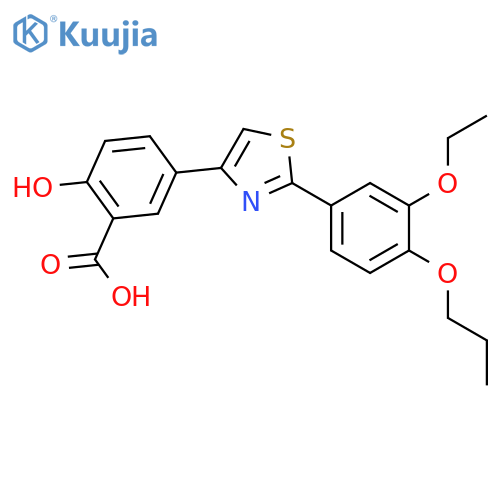 Benzoic acid, 5-[2-(3-ethoxy-4-propoxyphenyl)-4-thiazolyl]-2-hydroxy- structure