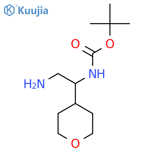 tert-butyl N-[2-amino-1-(oxan-4-yl)ethyl]carbamate structure