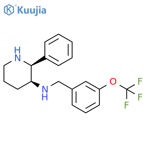 3-Piperidinamine, 2-phenyl-N-[[3-(trifluoromethoxy)phenyl]methyl]-,(2S,3S)- structure