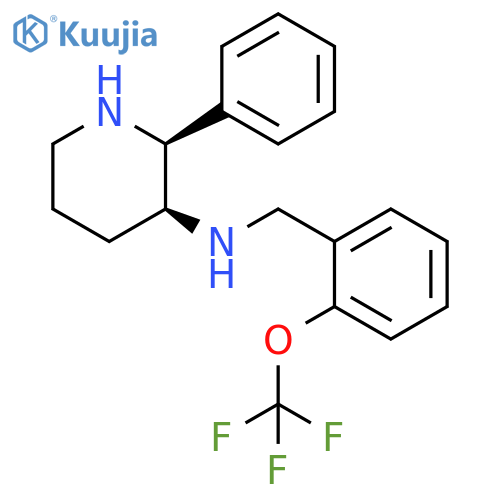 3-Piperidinamine, 2-phenyl-N-[[2-(trifluoromethoxy)phenyl]methyl]-, (2S,3S)- structure