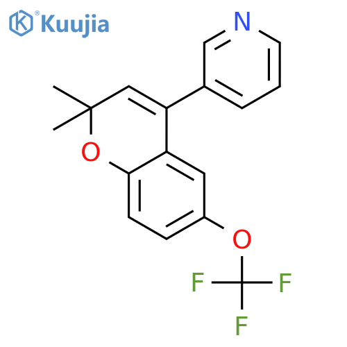 Pyridine, 3-[2,2-dimethyl-6-(trifluoromethoxy)-2H-1-benzopyran-4-yl]- structure