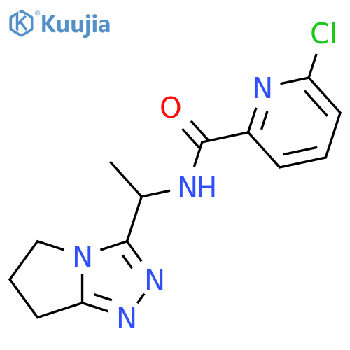 6-chloro-N-(1-{5H,6H,7H-pyrrolo2,1-c1,2,4triazol-3-yl}ethyl)pyridine-2-carboxamide structure