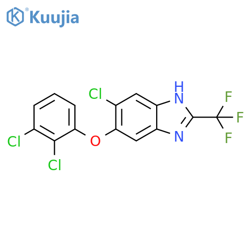 1H-Benzimidazole, 5-chloro-6-(2,3-dichlorophenoxy)-2-(trifluoromethyl)- structure