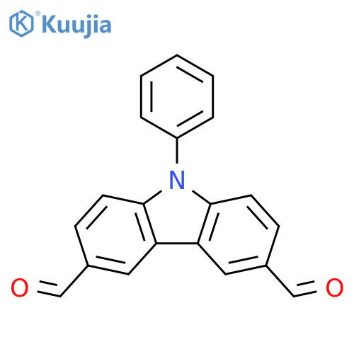 9H-Carbazole-3,6-dicarboxaldehyde, 9-phenyl- structure