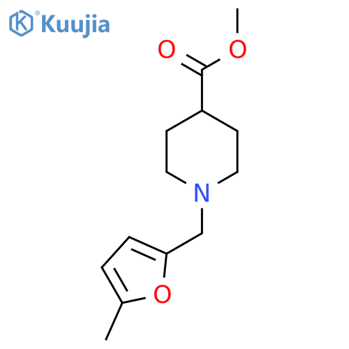 4-Piperidinecarboxylic acid, 1-[(5-methyl-2-furanyl)methyl]-, methyl ester structure