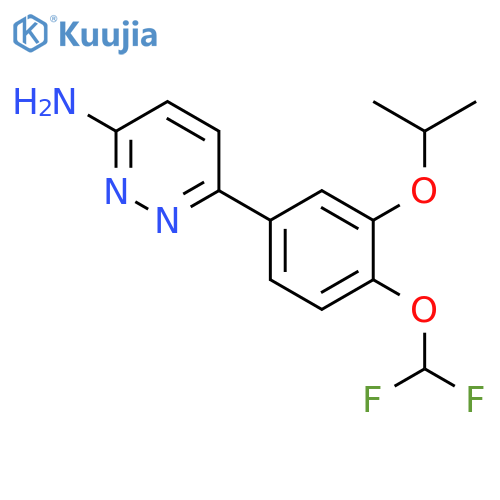 3-Pyridazinamine, 6-[4-(difluoromethoxy)-3-(1-methylethoxy)phenyl]- structure