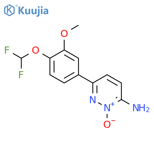 3-Pyridazinamine, 6-[4-(difluoromethoxy)-3-methoxyphenyl]-, 2-oxide structure