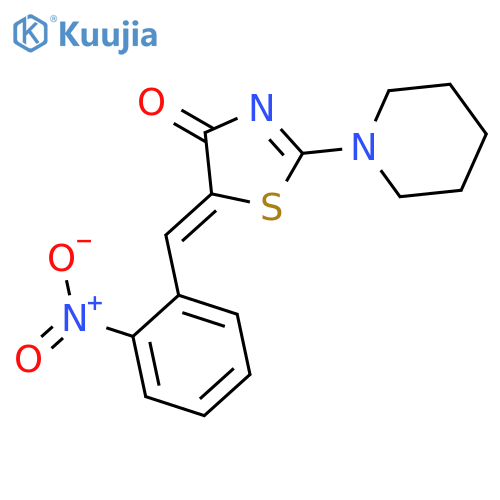 4(5H)-Thiazolone, 5-[(2-nitrophenyl)methylene]-2-(1-piperidinyl)- structure