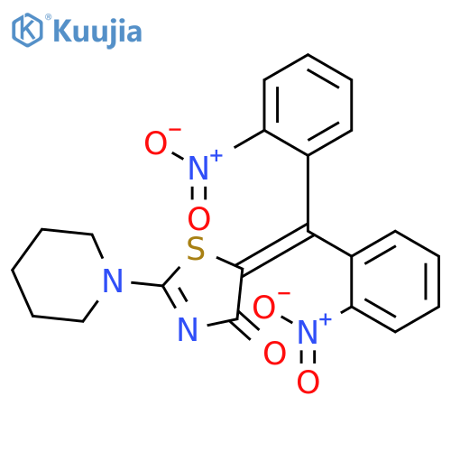 4(5H)-Thiazolone, 5-[bis(2-nitrophenyl)methylene]-2-(1-piperidinyl)- structure
