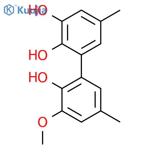 [1,1'-Biphenyl]-2,2',3-triol, 3'-methoxy-5,5'-dimethyl- structure