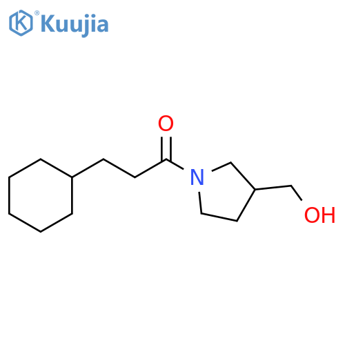 3-cyclohexyl-1-(3-(hydroxymethyl)pyrrolidin-1-yl)propan-1-one structure