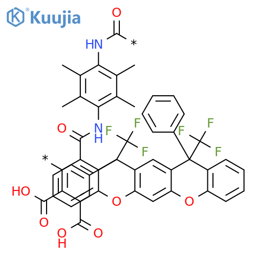 POLY[[DICARBOXY-12,14-DIPHENYL-12,14-BIS(TRIFLUOROMETHYL)-12H,14H-[1]BENZOPYRANO[3,2-B]XANTHENEDIYL]CARBONYLIMINO(2,3,5,6-TETRAMETHYL-1,4-PHENYLENE)IMINOCARBONYL] structure