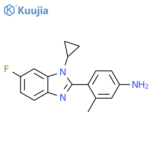 4-(1-cyclopropyl-6-fluoro-1H-1,3-benzodiazol-2-yl)-3-methylaniline structure