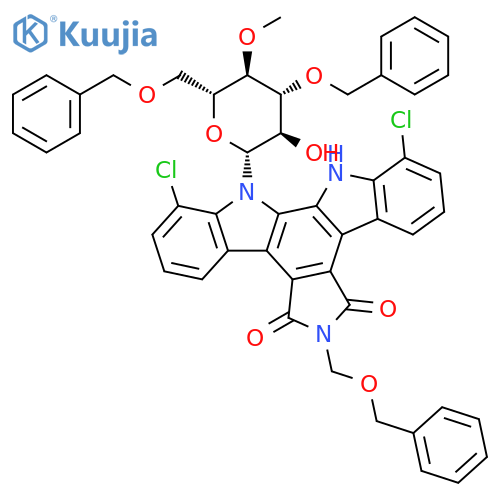 1,11-Dichloro-12,13-dihydro-12-[4-O-methyl-3,6-bis-O-(phenylmethyl)-β-D-glucopyranosyl]-6-[(phenylmethoxy)methyl]-5H-indolo[2,3-a]pyrrolo[3,4-c]carbazole-5,7(6H)-dione structure