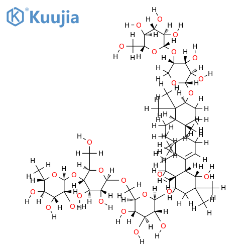 3-O-beta-D-glucopyranosyl-(1?4)-alpha-L-arabinopyranosyl siaresinolic acid 28-O-alpha-L-rhamnopyranosyl-(1?4)-beta-D-glucopyranosyl-(1?6)-beta-D-glucopyranosyl ester structure
