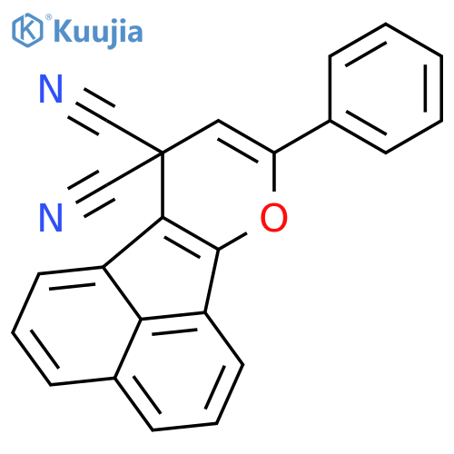 10H-ACENAPHTHO[1,2-B]PYRAN-10,10-DICARBONITRILE, 8-PHENYL- structure