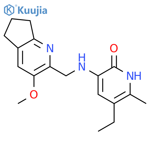 2(1H)-Pyridinone,3-[[(6,7-dihydro-3-methoxy-5H-cyclopenta[b]pyridin-2-yl)methyl]amino]-5-ethyl-6-methyl- structure