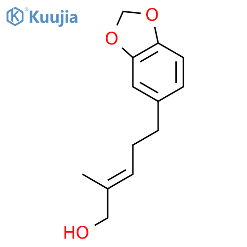 2-Penten-1-ol, 5-(1,3-benzodioxol-5-yl)-2-methyl-, (E)- structure