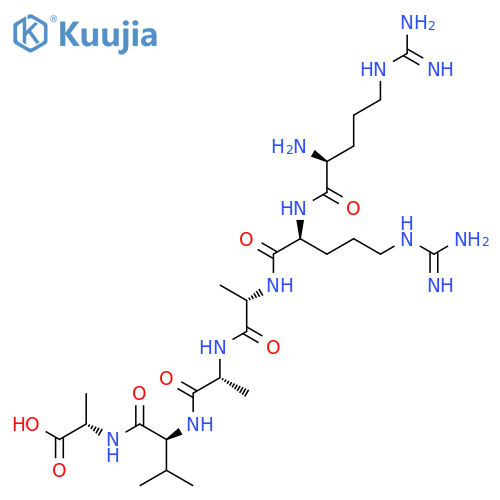 L-Alanine, N-[N-[N-[N-(N2-L-arginyl-L-arginyl)-L-alanyl]-D-alanyl]-L-valyl]- structure