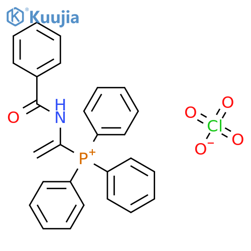 (1-Benzamidoethenyl)(triphenyl)phosphanium perchlorate structure
