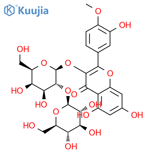 4H-1-Benzopyran-4-one,3-[(2-O-b-D-glucopyranosyl-b-D-galactopyranosyl)oxy]-5,7-dihydroxy-2-(3-hydroxy-4-methoxyphenyl)- structure