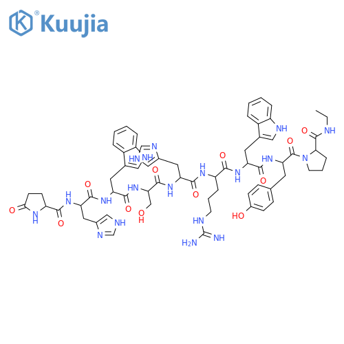 L-Prolinamide,5-oxo-L-prolyl-L-histidyl-L-tryptophyl-L-seryl-L-histidyl-D-arginyl-L-tryptophyl-L-tyrosyl-N-ethyl- structure