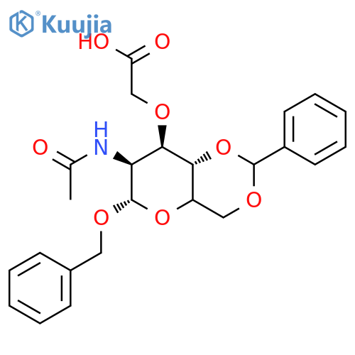 Benzyl 2-Acetamido-4,6-O-Benzylidene-3-Carboxymethyl-2-Deoxy-Alpha-D-Glucopyranoside structure