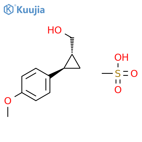 Cyclopropanemethanol, 2-(4-methoxyphenyl)-, methanesulfonate, trans- structure