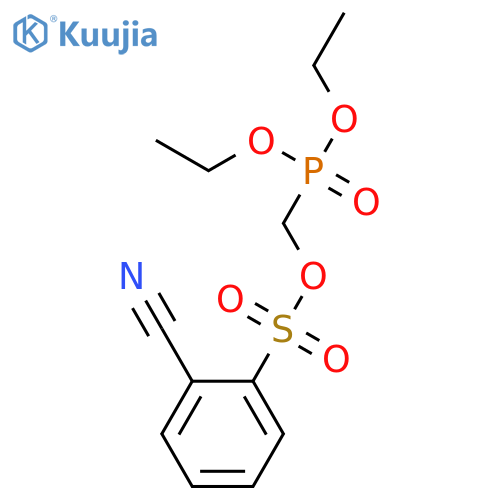 Benzenesulfonic acid, 2-cyano-, (diethoxyphosphinyl)methyl ester structure