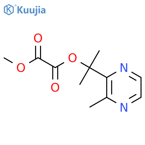 Ethanedioic acid, methyl 1-methyl-1-(3-methylpyrazinyl)ethyl ester structure