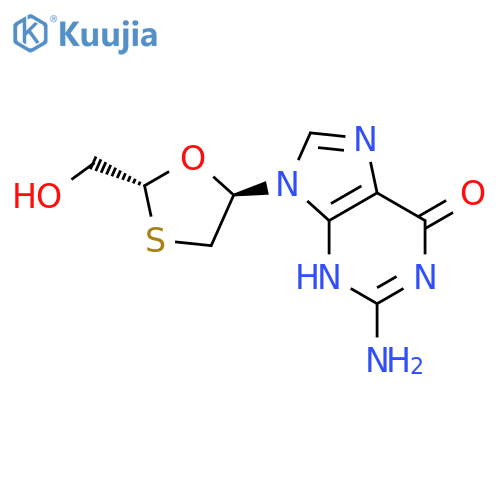 6H-Purin-6-one,2-amino-1,9-dihydro-9-[2-(hydroxymethyl)-1,3-oxathiolan-5-yl]-, (2R-trans)-(9CI) structure
