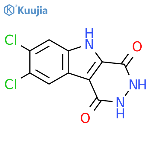 1H-Pyridazino[4,5-b]indole-1,4(5H)-dione, 7,8-dichloro-2,3-dihydro- structure