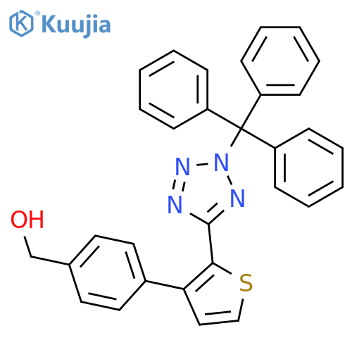Benzenemethanol, 4-[2-[2-(triphenylmethyl)-2H-tetrazol-5-yl]-3-thienyl]- structure