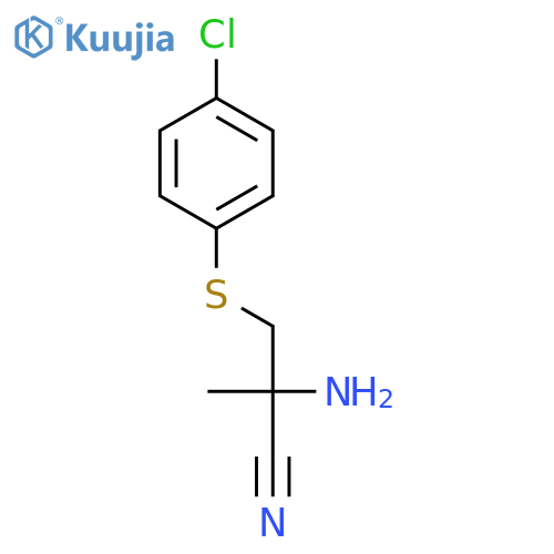 Propanenitrile, 2-amino-3-[(4-chlorophenyl)thio]-2-methyl- structure