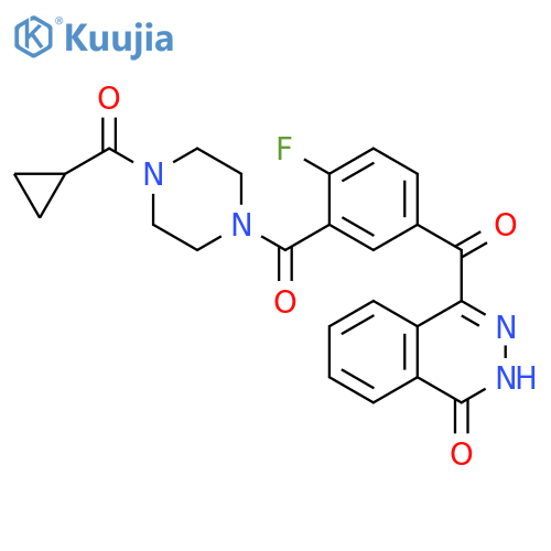 4-(3-(4-(Cyclopropanecarbonyl)piperazine-1-carbonyl)-4-fluorobenzoyl)phthalazin-1(2H)-one structure