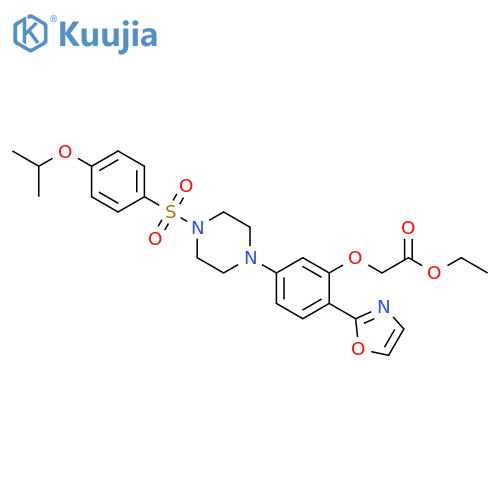 Ethyl 2-[5-[4-[[4-(1-methylethoxy)phenyl]sulfonyl]-1-piperazinyl]-2-(2-oxazolyl)phenoxy]acetate structure
