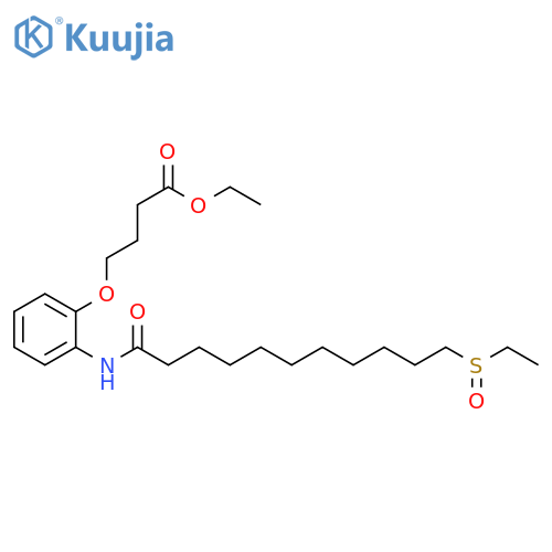 Butanoic acid, 4-[2-[[11-(ethylsulfinyl)-1-oxoundecyl]amino]phenoxy]-,ethyl ester structure