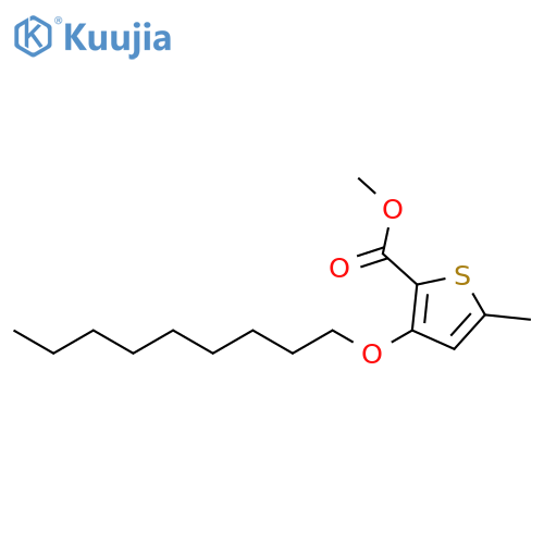 2-Thiophenecarboxylic acid, 5-methyl-3-(nonyloxy)-, methyl ester structure