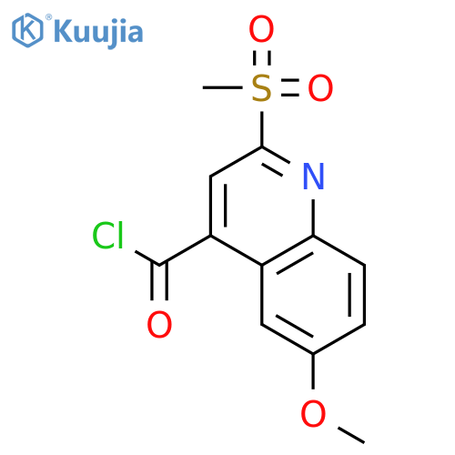 4-Quinolinecarbonyl chloride, 6-methoxy-2-(methylsulfonyl)- structure